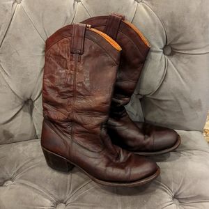 Stetson Women's 11" Rustic Ficcini brown cowboy boot 6.5B gorgeous soft leather
